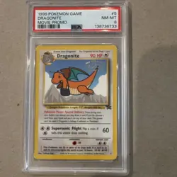 Pokemon 1999 Dragonite Movie Promo #5 Holo PSA Graded English Card - Image 1