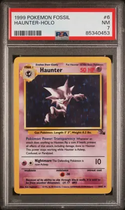 Haunter Holo 1999 Fossil PSA 7 Pokemon Card. Near Mint - Image 1