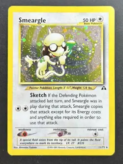 Smeargle 11/75 Rare Holo 2001 Neo Discovery Set Pokemon Card MP - Image 1