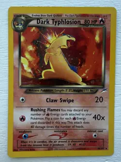 Pokemon TCG Dark Typhlosion 10/105 Neo Destiny Holo Rare Unlimited 2000 80 HP - Image 2