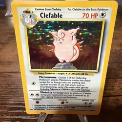 Pokemon TCG Clefable Jungle Holo Card 1/64 Unlimited Rare No Symbol Misprint - Image 1