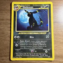 Pokemon TCG Umbreon 13/75 Neo Discovery Holo Rare Unlimited 80 HP TAIL SWIRL🌀 - Image 1
