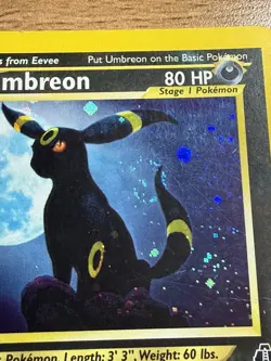 Pokemon TCG Umbreon 13/75 Neo Discovery Holo Rare Unlimited 80 HP TAIL SWIRL🌀 - Image 2