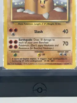 1999 Dugtrio 19/102 WOTC Base Set Unlimited Non-Holo Rare MP/LP - Pokemon TCG - Image 4