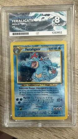 Pokemon TCG Feraligatr Neo Genesis 5/111 Holo Rare ACE 8 Graded - Image 1