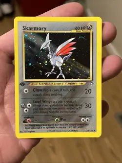 Pokemon Neo Genesis 1st Edition Holo Rare Card Skarmory #13/111 NM-LP Condition - Image 1