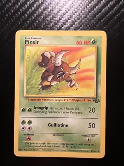 Pokemon TCG Pinsir Jungle Card 25/64 Unlimited Rare Non-Holo, WOTC 1999 MP - Image 1