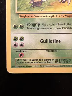 Pokemon TCG Pinsir Jungle Card 25/64 Unlimited Rare Non-Holo, WOTC 1999 MP - Image 5