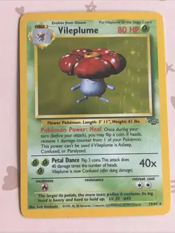 Pokemon TCG Vileplume Jungle Holo Rare Card Unlimited Edition 15/64 - Image 1