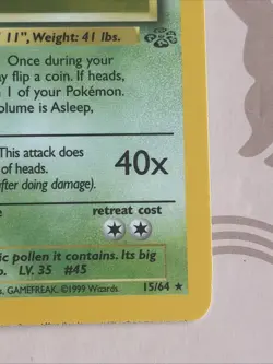 Pokemon TCG Vileplume Jungle Holo Rare Card Unlimited Edition 15/64 - Image 5