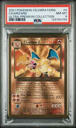 Pokemon TCG Charizard 2021 UPC Celebrations Metal Promo PSA 8 NM-Mint #4 - Image 1