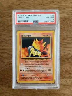 2000 Neo Genesis Cyndaquil 56/111 PSA Grade 8 NM-MT Pokemon TCG WOTC - Image 5