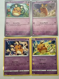 Dedenne 4 Card Lot ~Cute cards~ Pokemon TCG - perfect for Dedenne collectors - Image 1