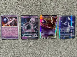4X Pokemon TCG Mewtwo Holo card EX/GX lot - Pokemon GO - Mewtwo + 4X Mew sleeves - Image 1
