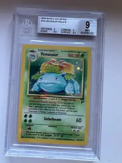 Pokemon TCG Venusaur Holo Rare Card Base Set 2, 18/130 Graded Beckett 9 - Image 2