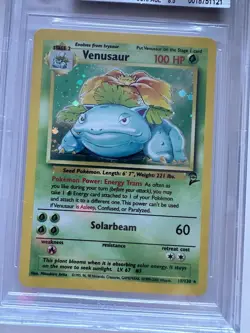 Pokemon TCG Venusaur Holo Rare Card Base Set 2, 18/130 Graded Beckett 9 - Image 3