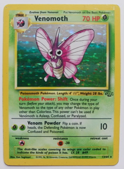 Venomoth Pokemon Card Holo WOTC 13/64 Jungle Set Rare Vintage 1999 Original MP - Image 1