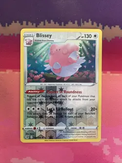 Pokemon Card Blissey Fusion Strike Reverse Holo Rare 203/264 Near Mint - Image 1