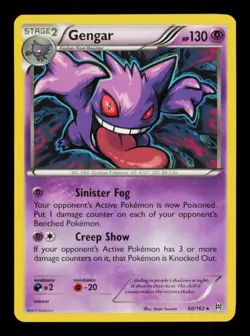 Pokemon Card Gengar 60/162 NON-Holo Rare BREAKthrough XY LP 2015 - Image 1