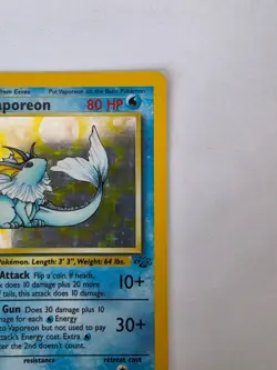 Vaporeon 12/64 Holo Rare Jungle Set Pokemon Card Vintage WOTC LP - Image 4
