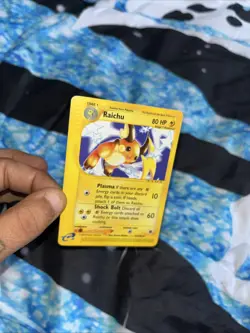 Pokemon TCG Expedition Base Set Raichu 61/165 Holo Rare e-Reader 2002 - Image 1