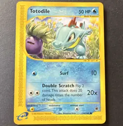 Pokemon TCG Totodile 134/165 Expedition Base Set e-Reader Regular Common 2002 - Image 1