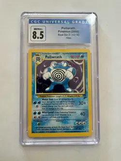 2000 Pokemon Poliwrath 15/130 Base Set 2 Rare Holo PSA 8.5 MINT SWIRL - Image 1