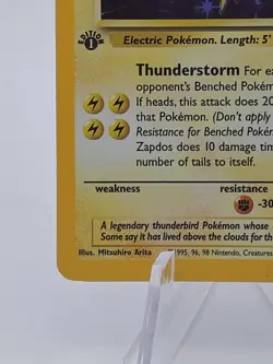 Vintage Pokemon Tcg Zapdos 15/62 Fossil 1st Edition Holo LP+ See Photos! - Image 4