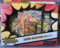 Pokemon TCG Mega Evolution Ascended Heroes Mega Emboar ex Box x6 & Deluxe Pin x5 - Image 5