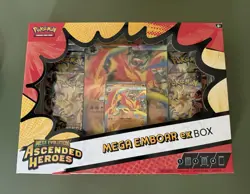 Pokemon TCG Mega Evolution Ascended Heroes Mega Emboar ex Box Promo Booster - Image 1