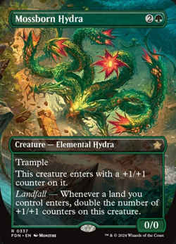 MTG Magic: the Gathering, Mossborn Hydra (Borderless), Foundations FDN, NM/M - Image 1