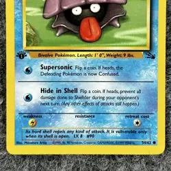 Pokemon 1st Edition Fossil Shellder 54/62 Common Card LP - Image 4