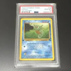 1999 Pokemon Fossil Horsea 1st Edition PSA 10 GEM MT #49 49/62 WOTC Vintage - Image 1