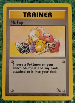 Pokemon TCG Mr. Fuji Fossil Trading Card 58/62 Regular LP Vintage WOTC 1999 - Image 1