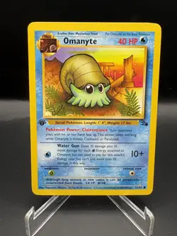 1st Edition Omanyte - Fossil - #52/62 - Vintage Pokemon Card 1999 WOTC LP/NM - Image 1
