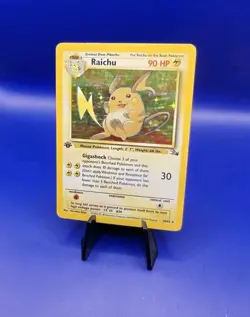 Raichu 14/62 1st Edition Fossil Set Pokemon Card WOTC Pokemon TCG 1999 MP - Image 2