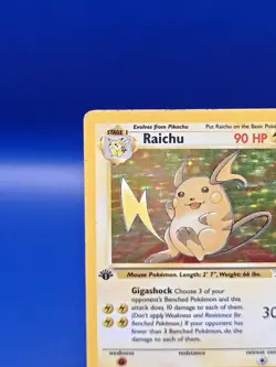 Raichu 14/62 1st Edition Fossil Set Pokemon Card WOTC Pokemon TCG 1999 MP - Image 4