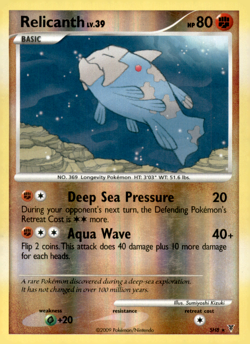 Pokemon TCG Relicanth (Shiny) SH8-12 Supreme Victors Reverse Holo LP/MP Card -RB - Image 1