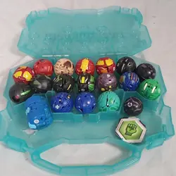 Bakugan Battle Brawlers Lot 19 Figures Cards Carry Case Original Series Vintage - Image 1