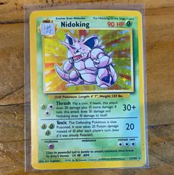 Pokemon TCG Nidoking Base Set Holo Rare 11/102 WOTC 1999 English 90 HP - Image 1
