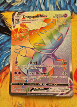 Pokemon TCG Dragapult VMAX 197/192 Rebel Clash Secret Rare Rainbow Holo English - Image 1