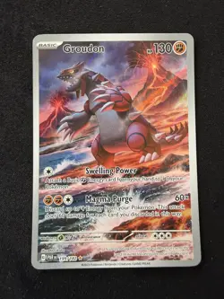 Pokemon TCG Groudon Paradox Rift 199/182 Holo Illustration Rare - Image 1