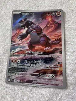 Pokemon TCG Groudon Paradox Rift 199/182 Holo Illustration Rare LP/near Mint - Image 1