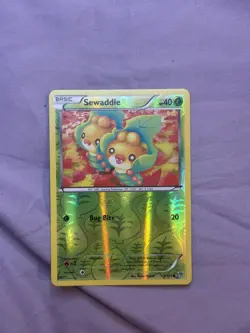 8/135 Sewaddle Common Reverse Holo: Pokemon Trading Card Game BW-08 Plasma Storm - Image 1
