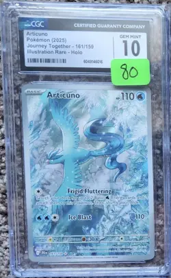 CGC 10 Articuno 161/159 IR Journey Together JTG Pokemon Card GEM MINT - Image 1