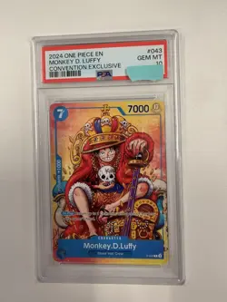 PSA 10 Monkey D. Luffy P-043 Convention Promo 2024 English One Piece TCG - Image 1