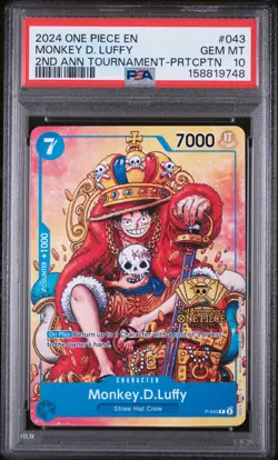 2024 ONE PIECE PROMOS #043 MONKEY D. LUFFY PSA 10 - Image 1