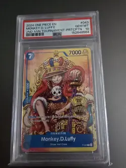 2024 ONE PIECE PROMOS #043 MONKEY D. LUFFY PSA 10 - Image 1