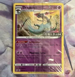 Pokemon TCG Dragapult 091/192 Sword & Shield Rebel Clash Promo Holo SEALED - Image 1