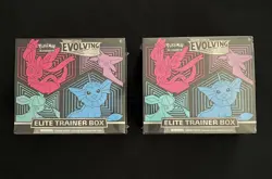 Pokemon TCG Sword & Shield Evolving Skies Elite Trainer Box Set of 2 ETBs Sealed - Image 1